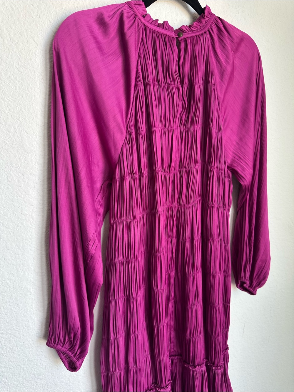 Maeve Anthropologie Tasha Smocked pleated purple Mini Dress Small NWT bohemian - Picture 14 of 15